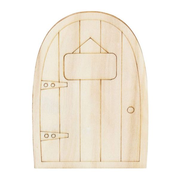Haustür aus Holz mit Türschild, ca. 6,5 x 9,5cm