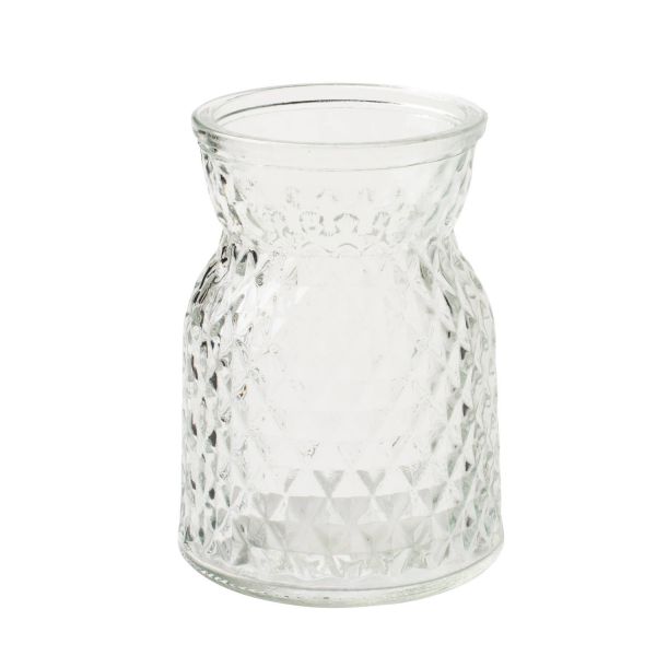 Blumenvase, Teelichtglas, ca. Ø 7,7 cm, H 10,5 cm