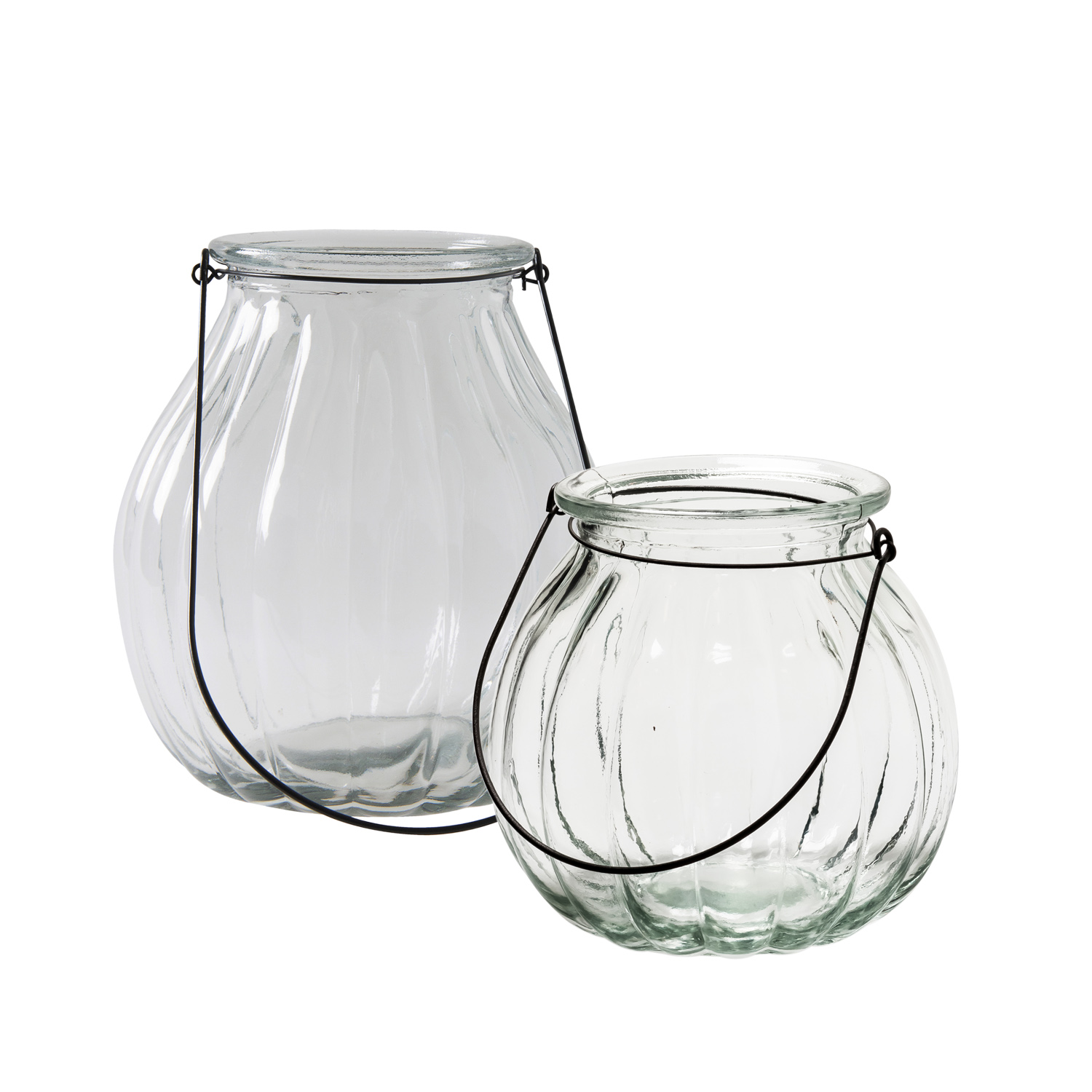 Glaslaterne Windlicht Pumpkin XXL Laterne Glas Vase | BODA Creative