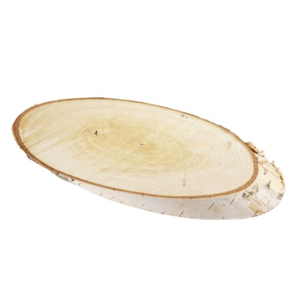 Holzscheibe oval, Birke, ca. 15-20 cm