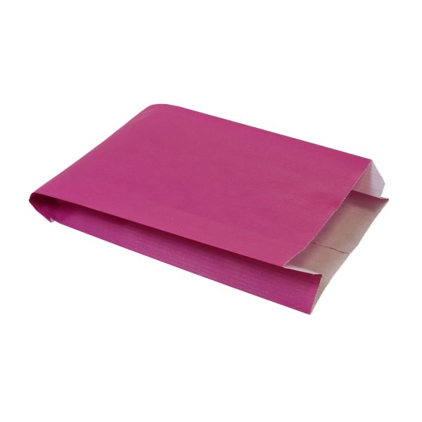 Flachbeutel mit Seitenfalte aus Papier ca. 12 x 4,5 x 19 cm, pink