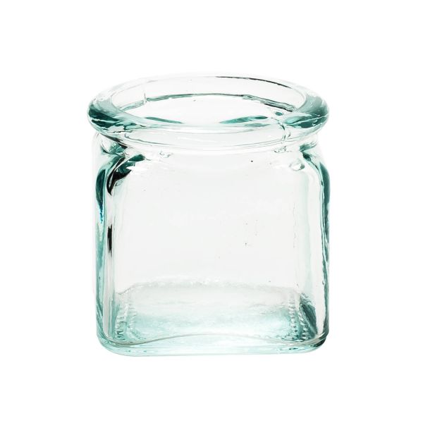 Quadratische Mini-Vase aus recyceltem Glas, 5,4 x 5,4 cm, H 5,5 cm