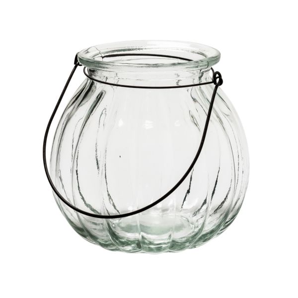 Glaslaterne Windlicht Pumpkin XXL Laterne Vase