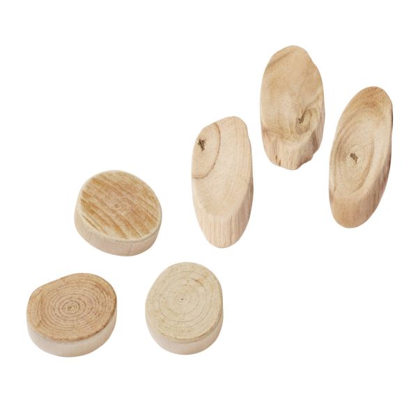 Treibholzscheiben rund und oval, 3-7 cm, 30 Stück