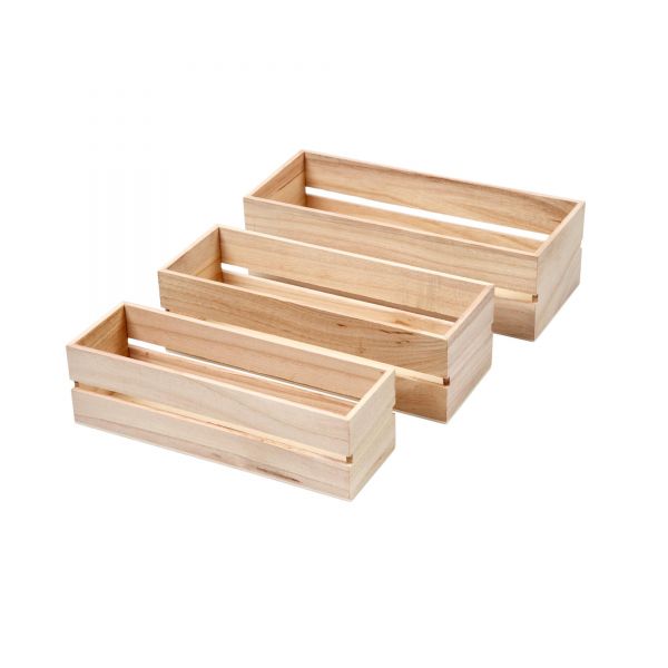 Holzbox lang, 3er-Set
